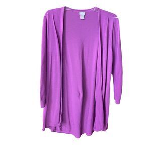 Chico’s size L(2) pale violet open cardigan. Cotton nylon blend